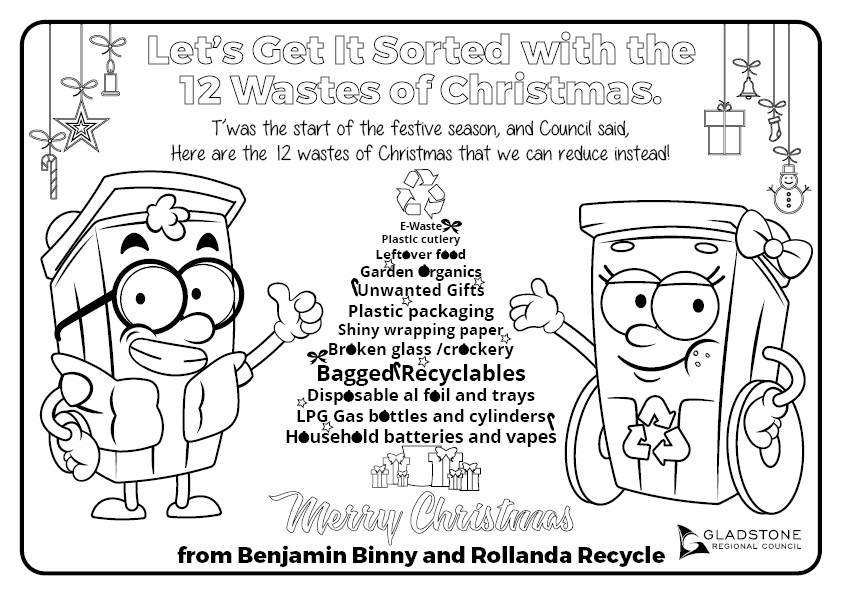Waste Education colouring in - Xmas theme