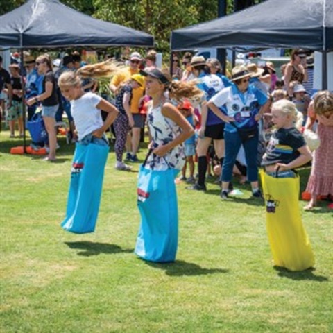 Australia Day Family Fun Day Sack Races