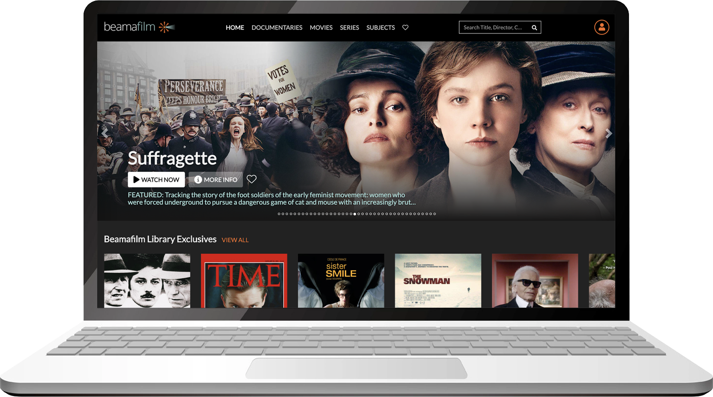 Beamafilm on laptop