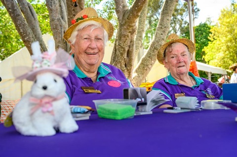 Our Golden Girls selling raffle tickets