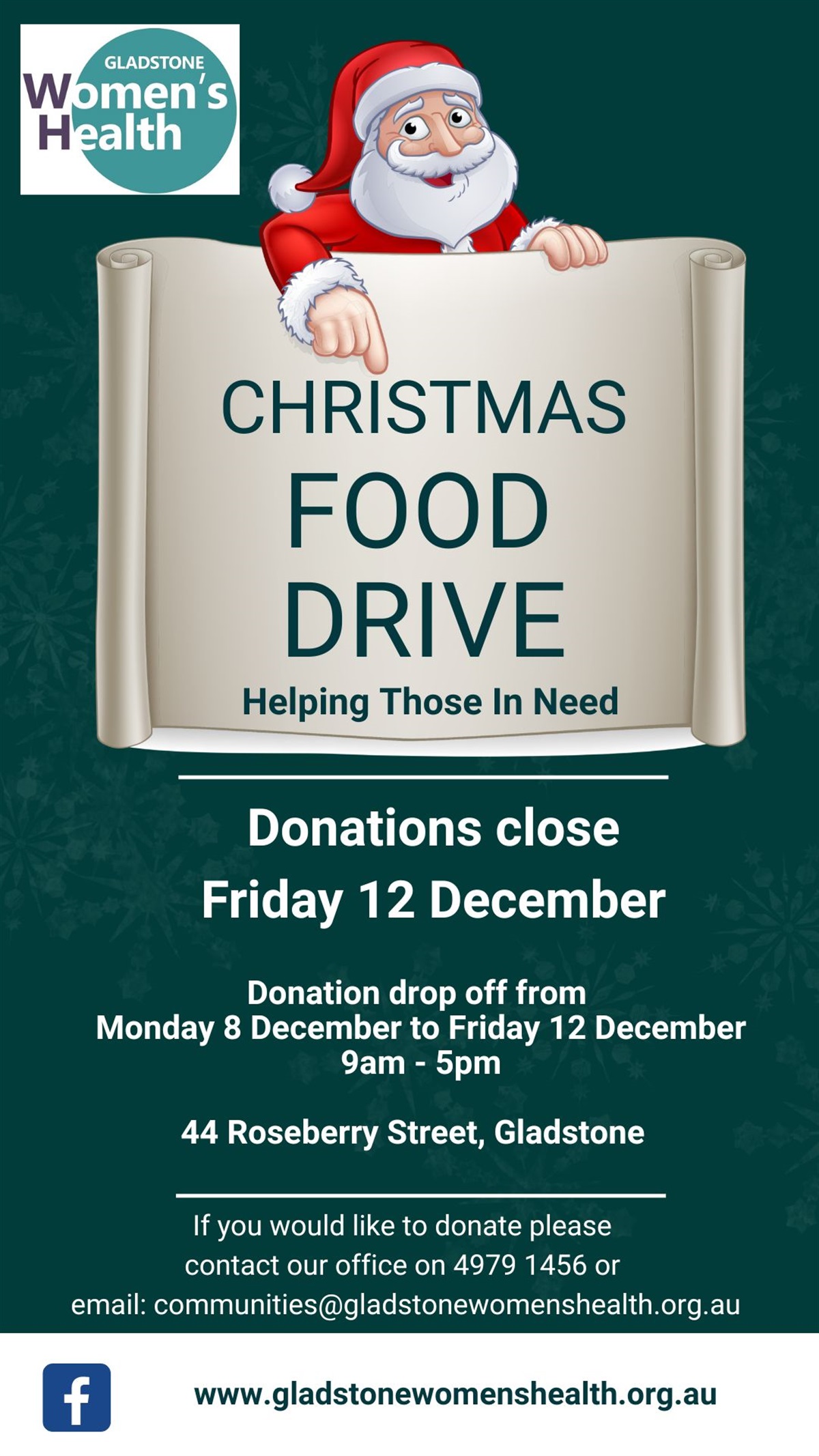 Gladstone Women’s Health Centre Annual Christmas Hamper Food Drive ...