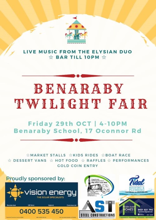 Benaraby twilight fair flyer