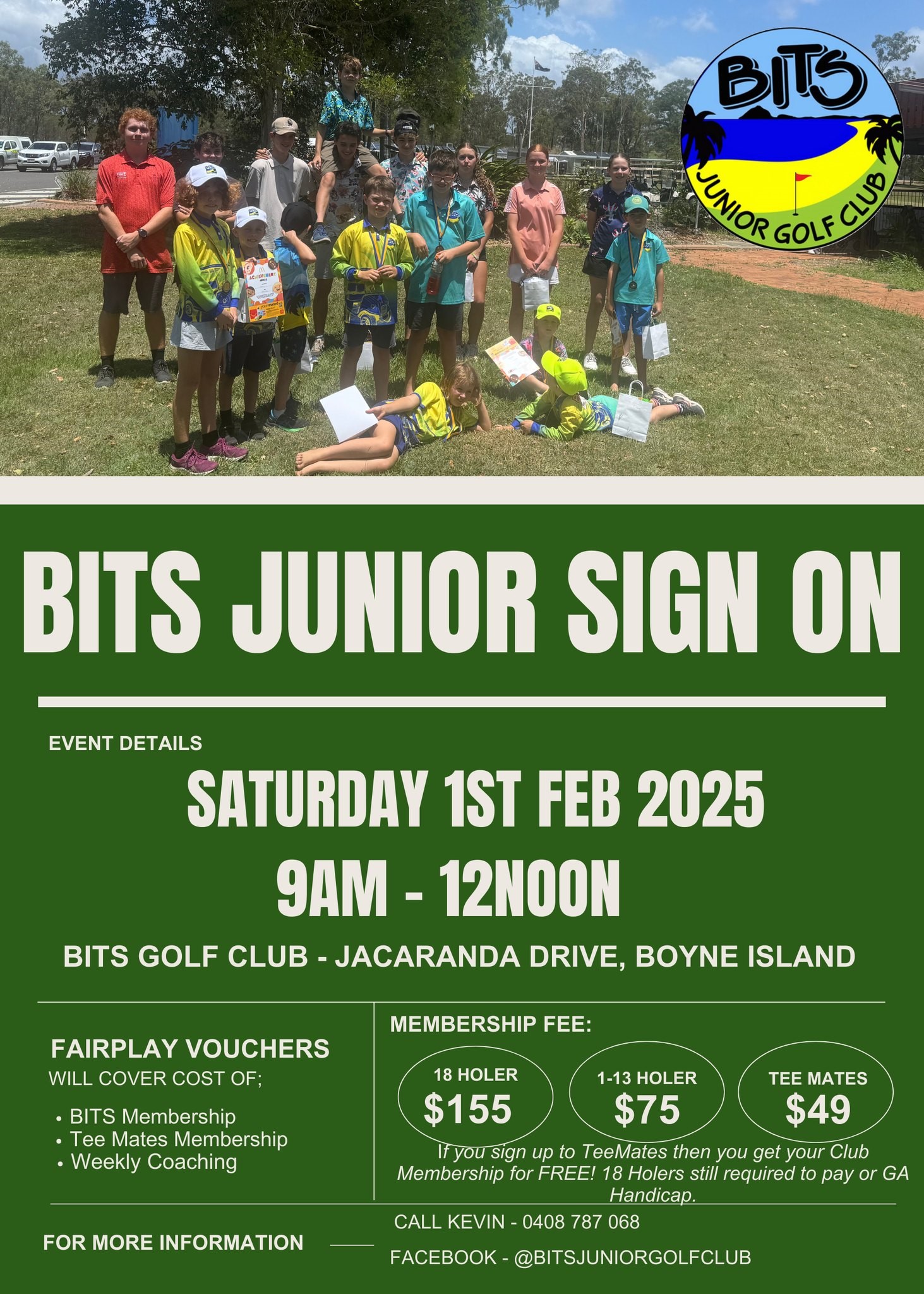 Bits junior golf sign on day poster 2025