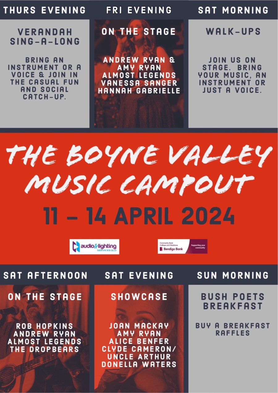 Boyne valley country music campout 2024 poster