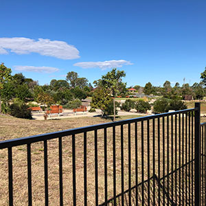 Calliope cemetery new fence looking into cemetery