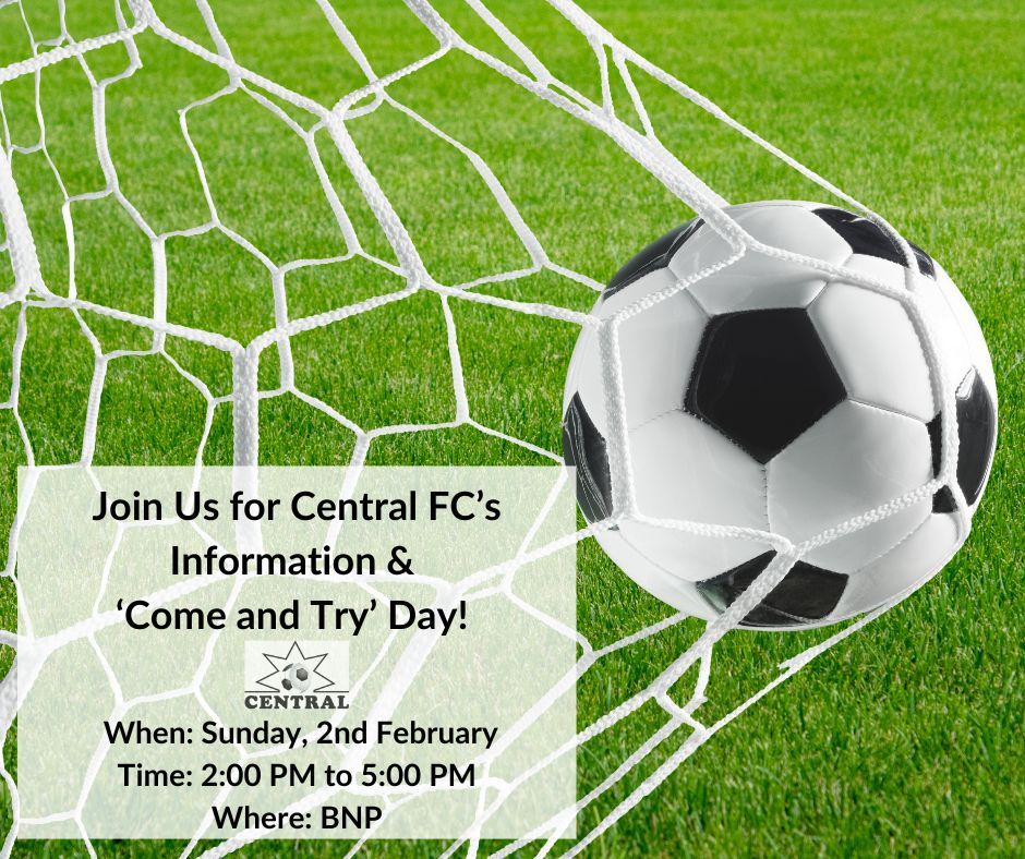 Central football club come and try poster
