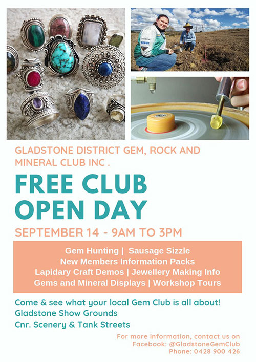 Free Club Open Day (Gladstone District Gem, Rock and Mineral Club Inc) –  Gladstone Regional Council