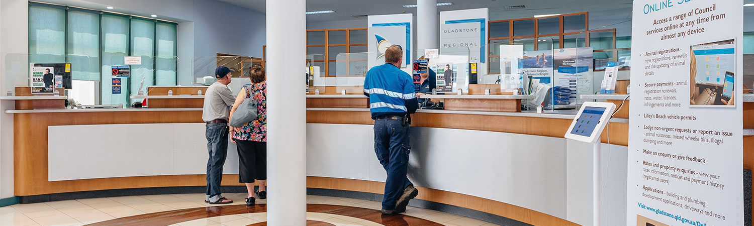 Gladstone Office, Front Counter, Information