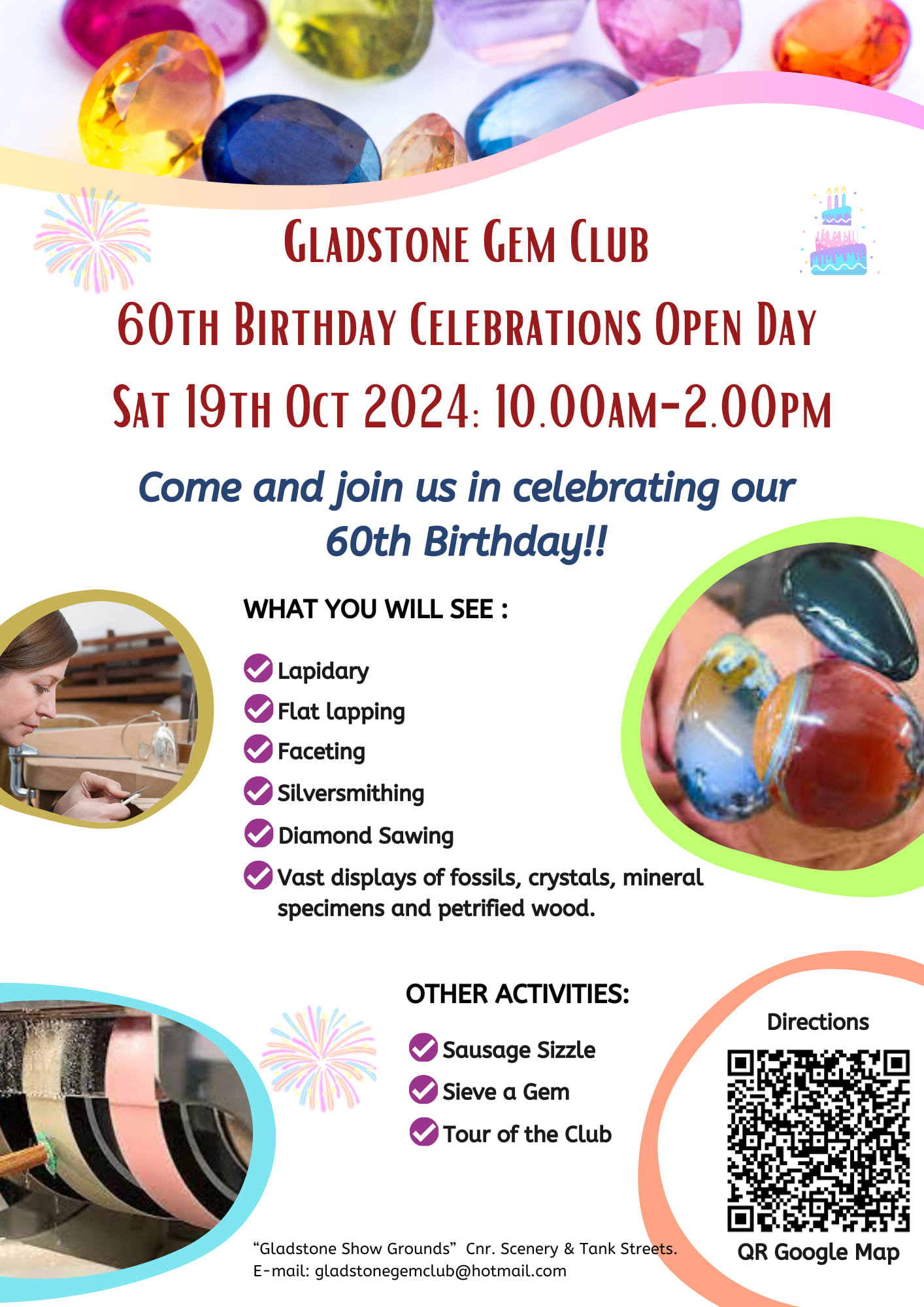 Gladstone gem club 60th poster