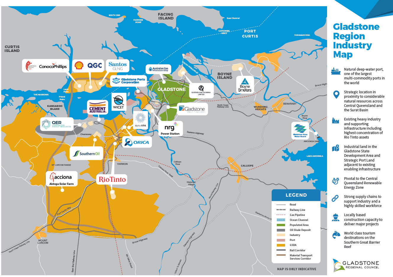 Gladstone region industry map v4