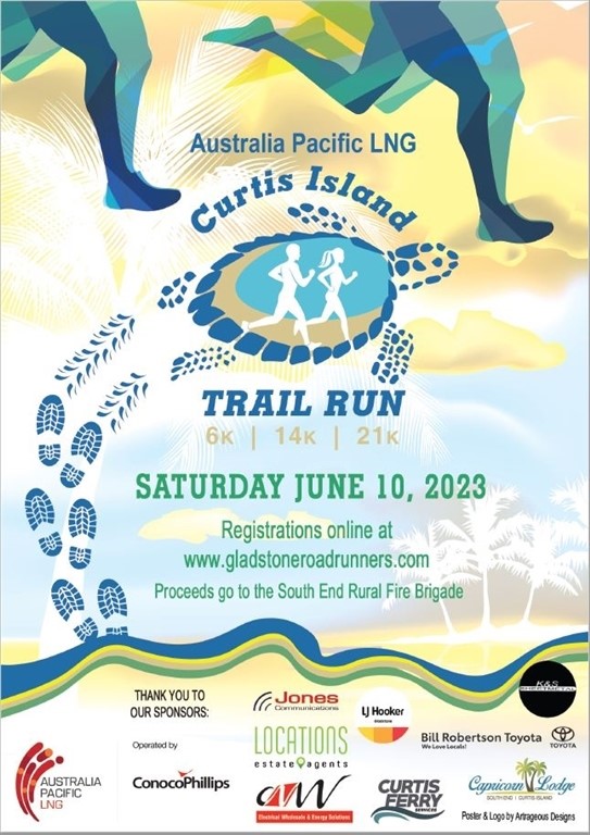 Gladstone road runners curtis island trail run poster