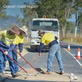 Gravel road repair advert
