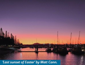 Last sunset of easter by matt cann with caption