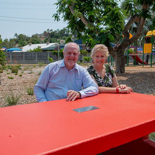 Red benches - domestic violence