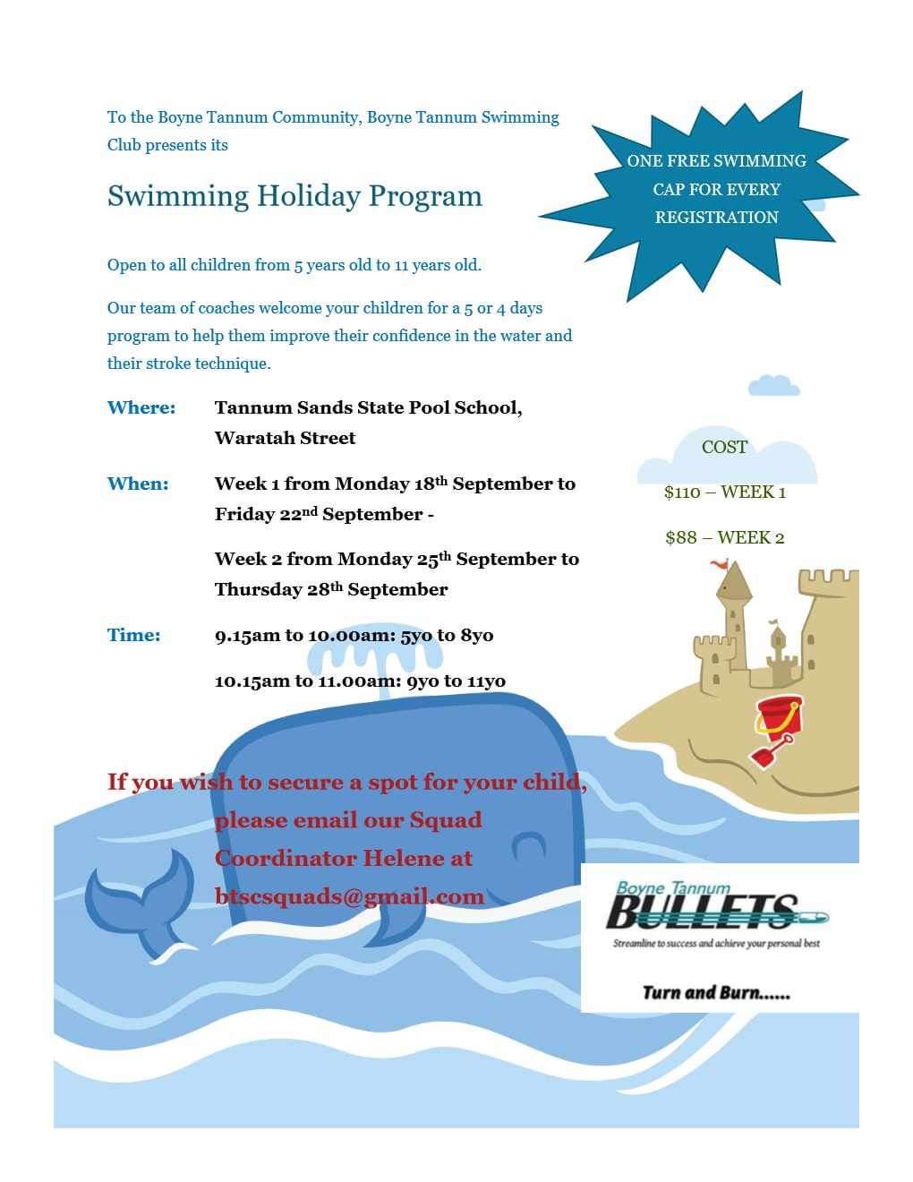 Swimming holiday program