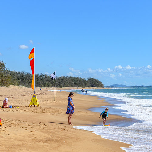 Tannum beachfront between the flags