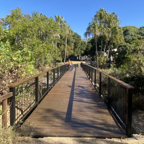 Tom jeffery park bridge in place