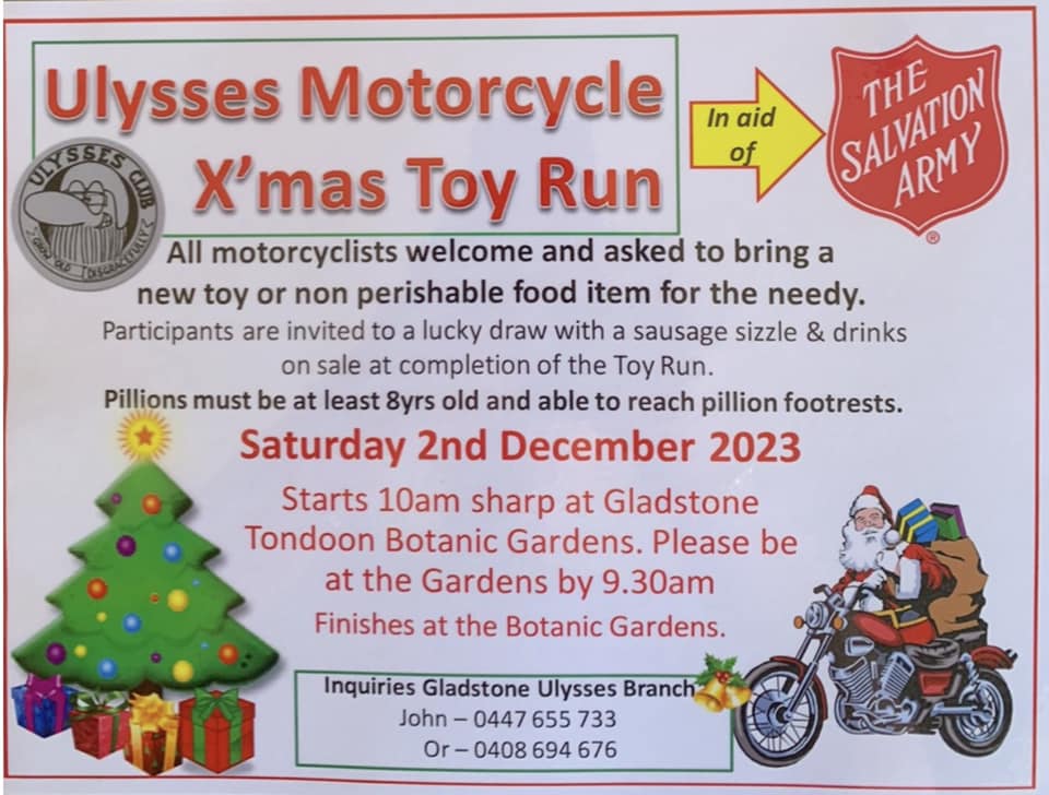Ulysses motorcycle xmas toy run 2023