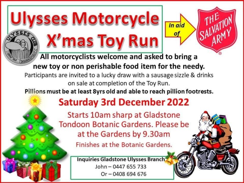 Ulysses Motorcycle Xmas Toy Run Gladstone Regional Council