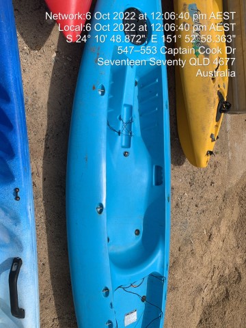 20221006 Item 37 light blue kayak