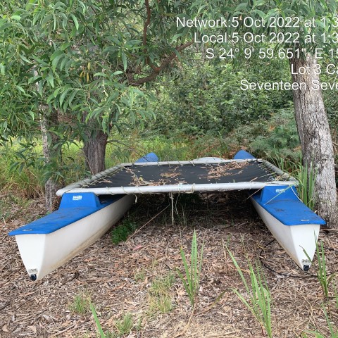 20221006 Item 42 blue and white catamaran