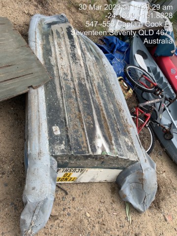 20230331 Item 64 deflated dinghy
