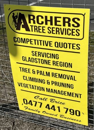 20250708 Item 234 advertising sign archers tree service